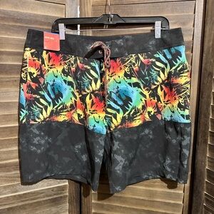 Mossimo Hawaiian Tropical Print Board Surfing Shorts Trunks Swimming Size 38 NEW